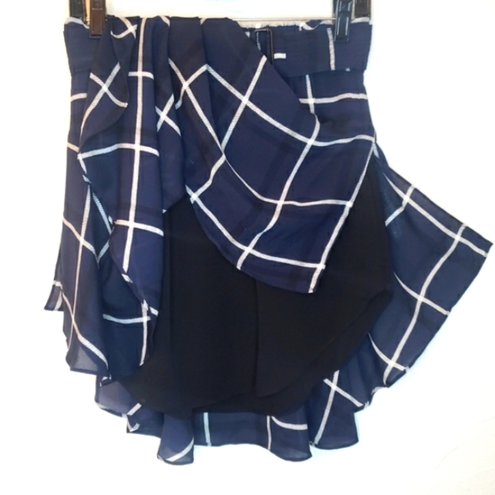Luxury ALC Skirt Plaid Navy Black White Mini NEW ๐ Ret $395- - Picture 5 of 13